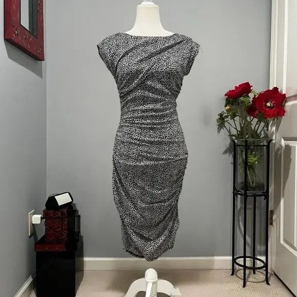 NEW Ann Taylor Silk Classic Ruched Draped Tailored Hourglass City Pencil Dress 0 - Picture 16 of 16